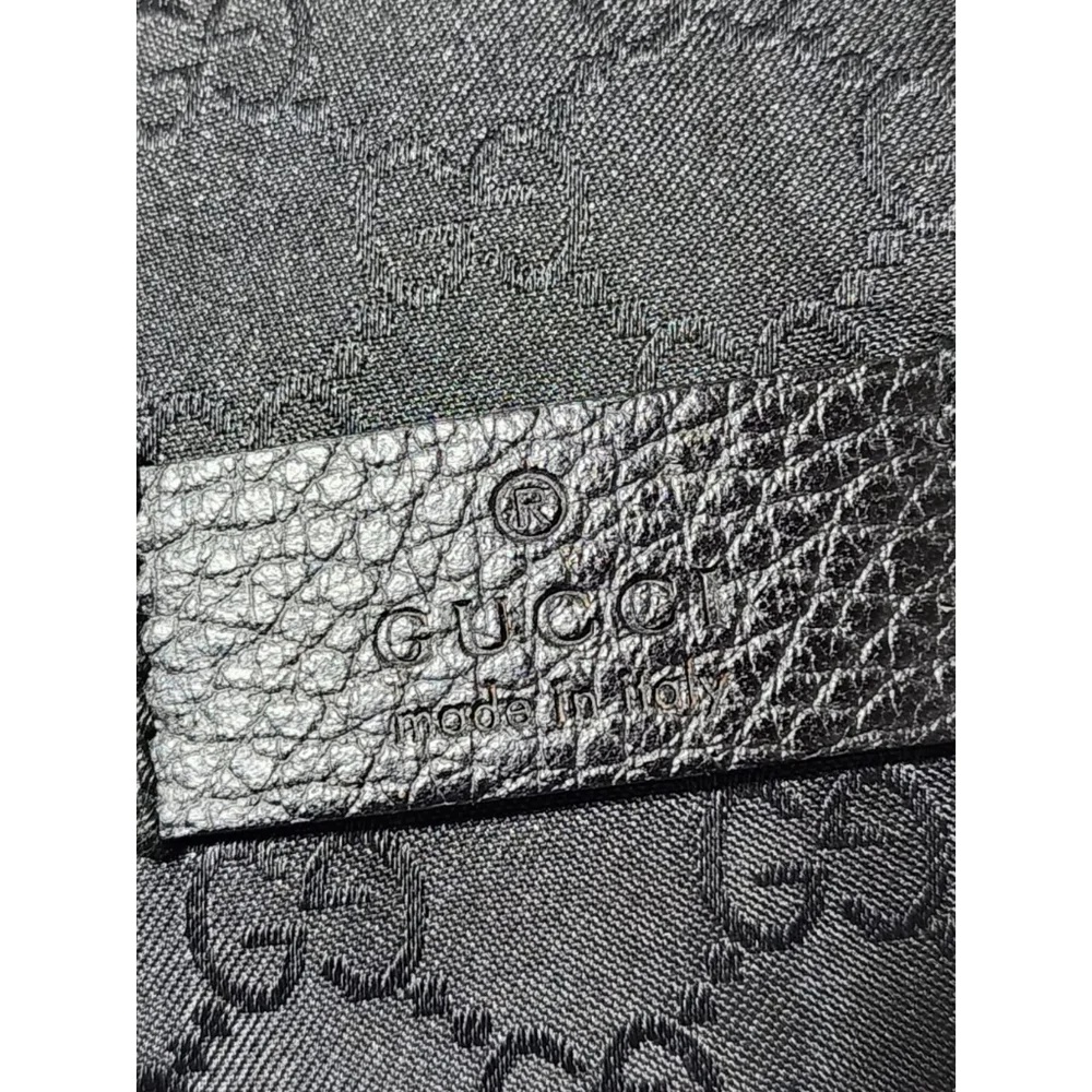GUCCI Nylon Monogram Fanny Pack Belt Bag Black